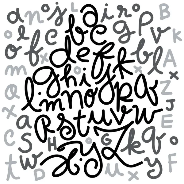Ζωγραφισμένο Στο Χέρι Αλφάβητο Μελάνι Γράφοντας Στα Αγγλικά Χέρι Απομονωμένη — Διανυσματικό Αρχείο