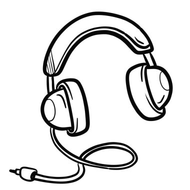 Kabloyla çizilmiş siyah beyaz kulaklıklar, tuhaf ve sanatsal bir tasarım sergiliyor.