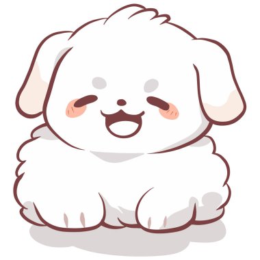 Sevimli, tüylü, mutlu yüzlü, mutlu bir beyaz köpek. Bu tapılası karakter her ortama neşe ve sıcaklık getiriyor.