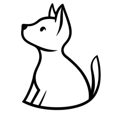 Zarif bir şekilde oturan, stilize edilmiş bir köpek silueti içeren basit ve şirin bir logo. Bu tasarım arkadaşlığın ve sadakatin özünü yakalıyor ve evcil hayvan markaları için mükemmel hale getiriyor.