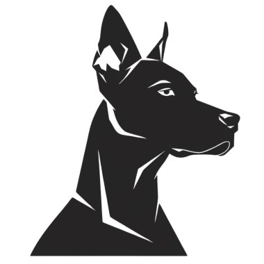 Zarif ve zarif bir logo, stilize edilmiş köpek silueti, güçlü özelliklerini ve asil ifadesini sergiliyor. Bu tasarım sadakat ve gücün özünü yakalar.