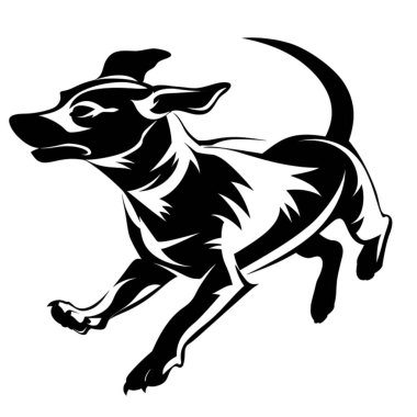 Hareketli, çeviklik ve enerji gösteren, stilize edilmiş bir köpeğin olduğu dinamik bir logo. Tasarım, neşeli ve canlı köpek dişinin özünü yakalar ve onu hayvanlarla ilgili markalaşma için mükemmel hale getirir.