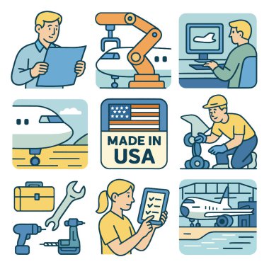 Bir üretim süreci uçak montaj mühendisliği tasarım takım çalışması yenilik kalite kontrolü