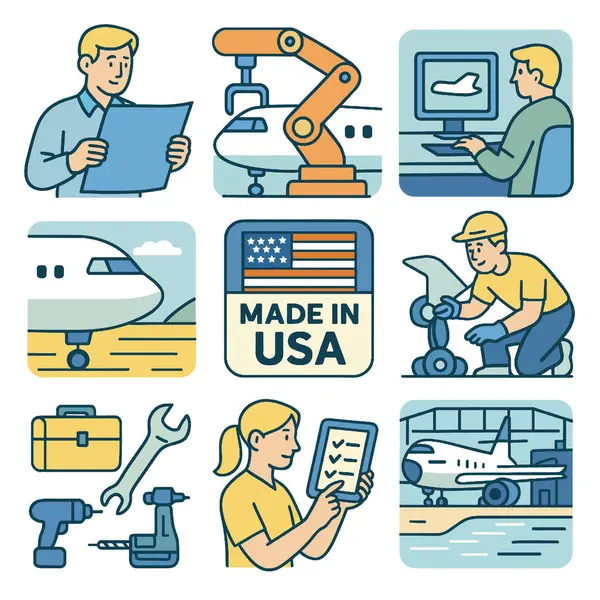 Bir üretim süreci uçak montaj mühendisliği tasarım takım çalışması yenilik kalite kontrolü