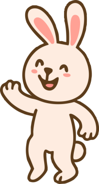 Pembe kulakları ve mutlu bir şekilde el sallayan sevimli bir tavşan karakteri. Bu sevimli tasarım çocuk çizimleri ya da eğlenceli temalar için mükemmel.