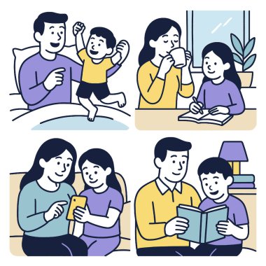 Aile bağlarını pekiştiren anlar, çeşitli ailelerin ve çocukların bu neşeli sahnelerini çeker.