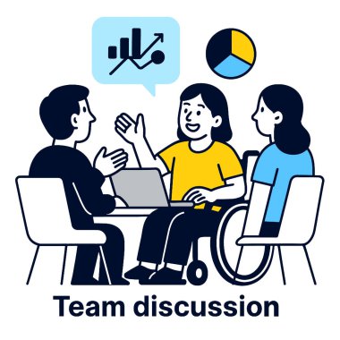 Çeşitli kişilerle veri analizi ve takım çalışması hakkında sohbet eden bir takım tartışması