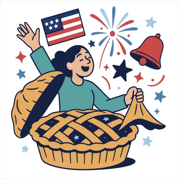 Festival sahnesinde turta, havai fişek ve vatanseverlikle bir kutlama.