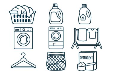 Çamaşır sepetinin çamaşır makinesi askıları kurutuyor çamaşır sepeti parçaları asılıyor.