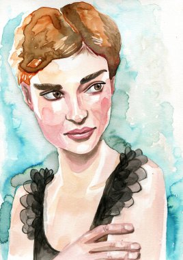 A painted painting serving a portrait of a woman serving behind herself