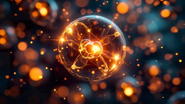 Pürüzsüz bir yüzeyde parlayan küre büyüleyici bir görsel etki yaratır.