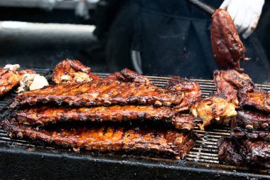 Ribfest Food Festival Ribs abd Chicken Pulled Pork Barbecue Grill Cooking clipart