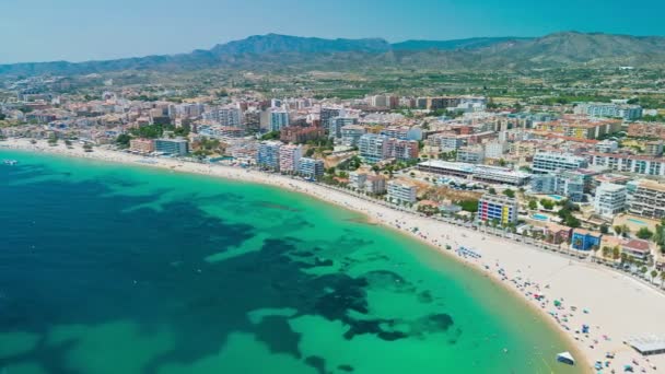 Vue Aérienne Par Drone Vila Joiosa Villajoyosa Près Alicante Costa — Video