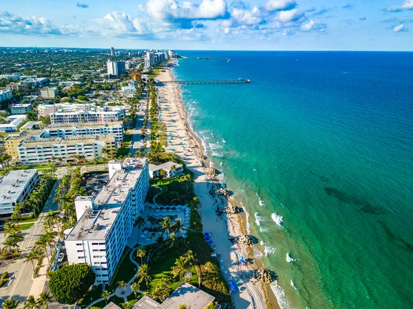 stock image Aerial photo Deerfield Beach Florida coastline, USA