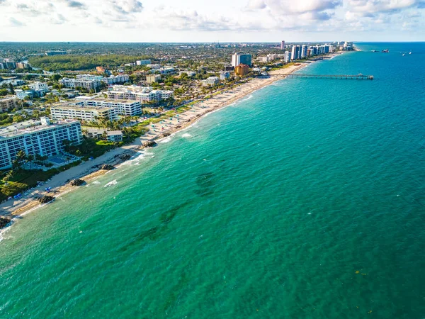 Αεροφωτογραφία Deerfield Beach Florida Coastline Usa — Φωτογραφία Αρχείου