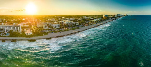 Aerial Photo Deerfield Beach Florida Coastline Usa — Stock Photo, Image