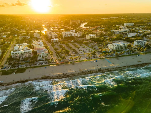 stock image Aerial photo Deerfield Beach Florida coastline, USA