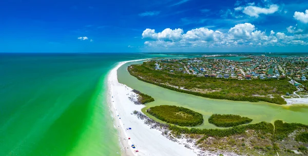 Widok Lotu Ptaka Marco Island Popularnej Plaży Turystycznej Florydzie — Zdjęcie stockowe