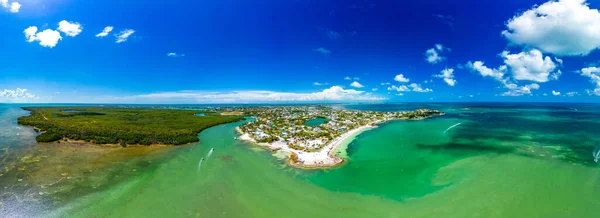 Légi Kilátás Sombrero Beach Pálmafákkal Florida Keys Marathon Florida Usa — Stock Fotó