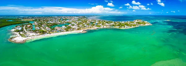 Widok Lotu Ptaka Sombrero Beach Palmami Florida Keys Maraton Floryda — Zdjęcie stockowe