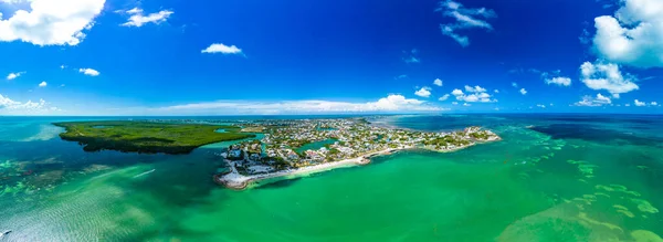 Вид Повітря Пляжу Сомбреро Пальмами Флорида Кіс Марафон Флорида Сша — стокове фото