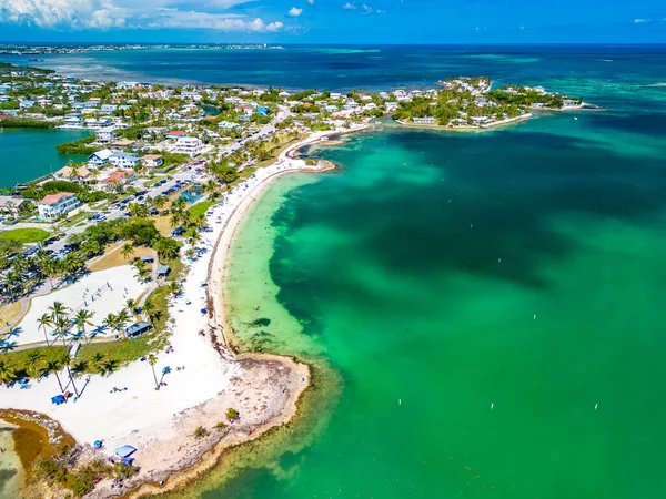 Stock image Aerial view of Sombrero Beach with palm trees on the Florida Keys, Marathon, Florida, USA.