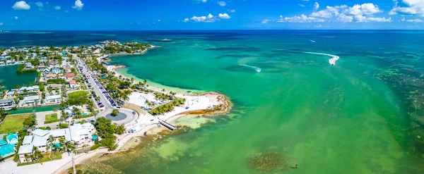 Вид Повітря Пляжу Сомбреро Пальмами Флорида Кіс Марафон Флорида Сша — стокове фото