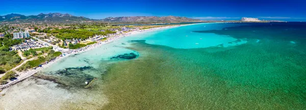Veduta Aerea Della Spiaggia Cinta Sardegna Con Mare Turchese — Foto Stock