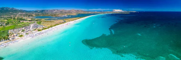 Αεροφωτογραφία Της Παραλίας Cinta Στη Σαρδηνία Τιρκουάζ Θάλασσα Ιταλία — Φωτογραφία Αρχείου