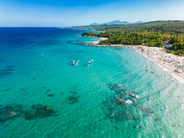 Aerial Drone View Beach Orr Tortol Szardínia Olaszország — Stock Fotó