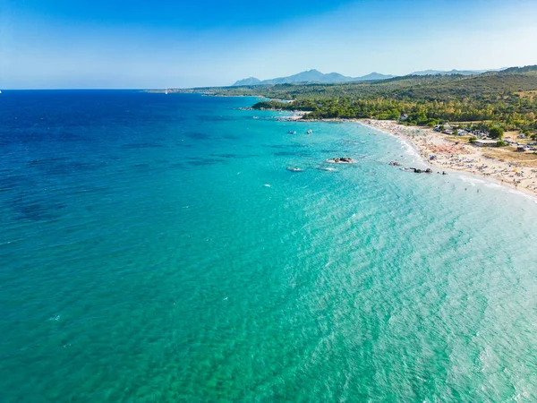 Veduta Aerea Drone Della Spiaggia Orr Tortol Sardegna Italia — Foto Stock