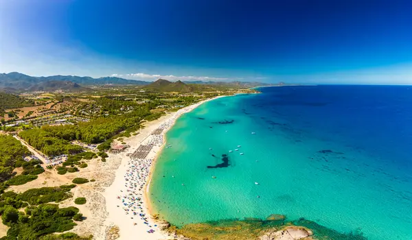 Повітряний Безпілотний Параномічний Вид Пляжі Кала Монте Турно Сан Єтро — стокове фото