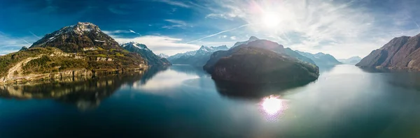 Panoramautsikt Över Brunnen Och Ingenbohl Schweiz — Stockfoto