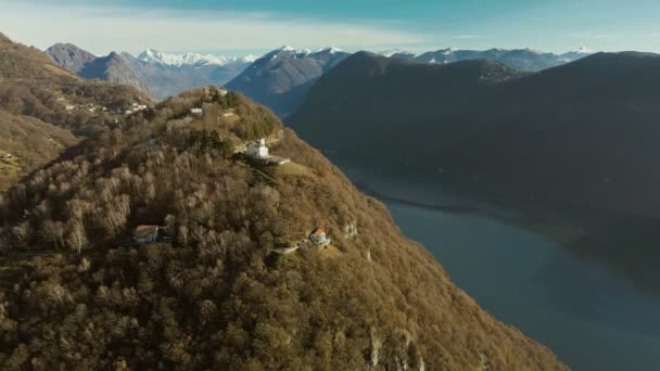 Lugano Suíça Vista Incrível Cidade Suíça Cercada Por Lago Montanhas — Vídeo de Stock