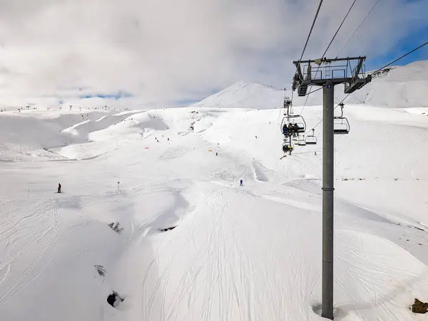 Montanhas Inverno Esqui Les Contamines Montjoie Alpes Franceses — Fotografia de Stock