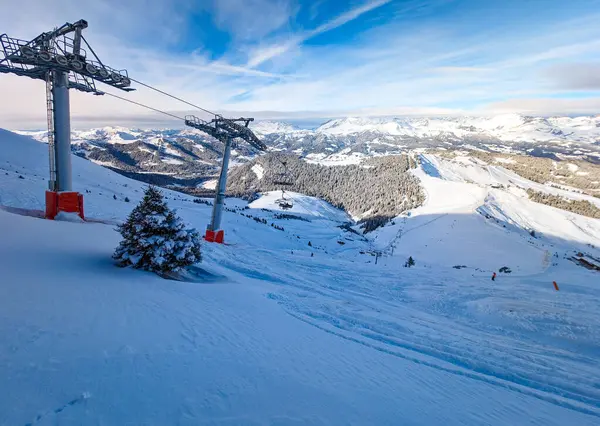 Esqui Inverno Bellvue Saint Gervais Les Bains Alpes Mountain França — Fotografia de Stock