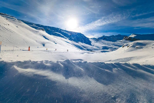 Inverno Nevado Alpes Franceses Estância Esqui Flaine Grand Massif Área — Fotografia de Stock