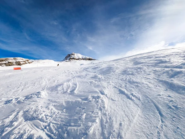 Inverno Nevado Alpes Franceses Estância Esqui Flaine Grand Massif Área — Fotografia de Stock