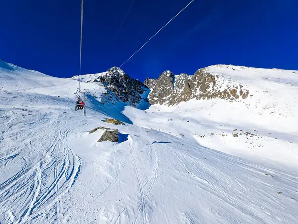 Estância Esqui Com Teleféricos Elevadores Tatranska Lomnica Eslováquia High Tatras — Fotografia de Stock
