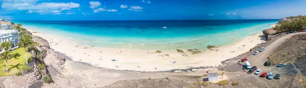 stock image Aerial views of Butihondo and Jandia beach, Fuerteventura, Canary Islands, Spain