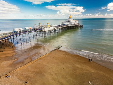 Eastbourne Beach and Pier on sunny day, East Sussex, UK clipart