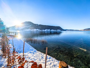 Winter Lake Aegeri, Gottschalkenberg, Canton Zug, Switzerland clipart