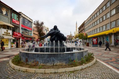 Edirne, Türkiye 23 Kasım 2022. Görüntü: Edirne sokakları, özel yerel yaşam tarzı.