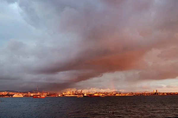 Istambul Turquia Novembro 2022 Pôr Sol Frente Mar Mar Mármara — Fotografia de Stock