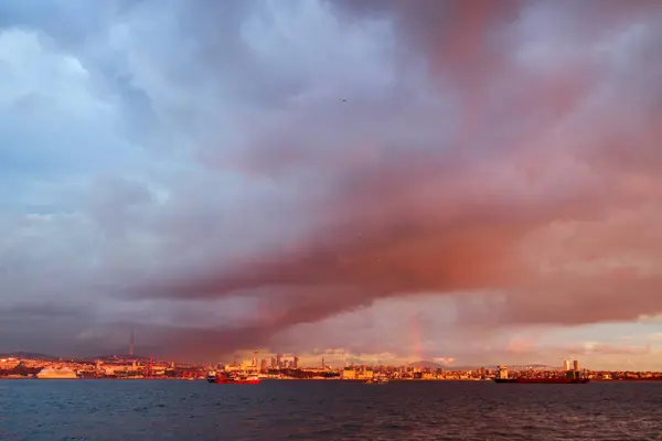 Κωνσταντινούπολη Τουρκία Νοεμβρίου 2022 Ηλιοβασίλεμα Στην Παραλία Της Θάλασσας Του — Φωτογραφία Αρχείου