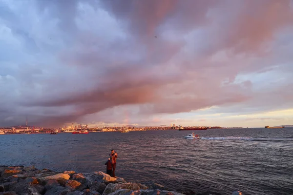 Стамбул Туреччина 2022 Листопада Захід Сонця Узбережжі Мармурового Моря — стокове фото