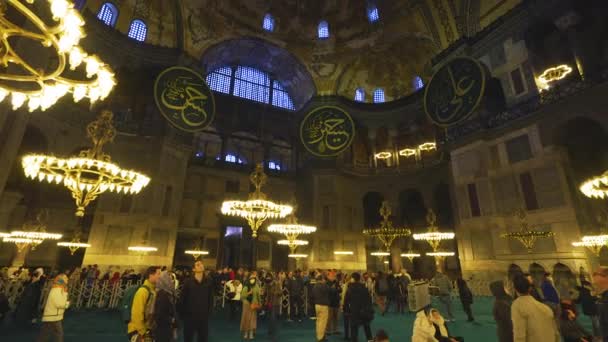 Turcja 2022 Listopada Wnętrze Wielkiego Meczetu Hagia Sophia Katedra Była — Wideo stockowe