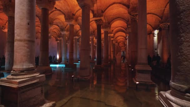 Istanbul Turquía Noviembre 2022 Cisterna Basílica Interior Basílica Cisterna Más — Vídeo de stock