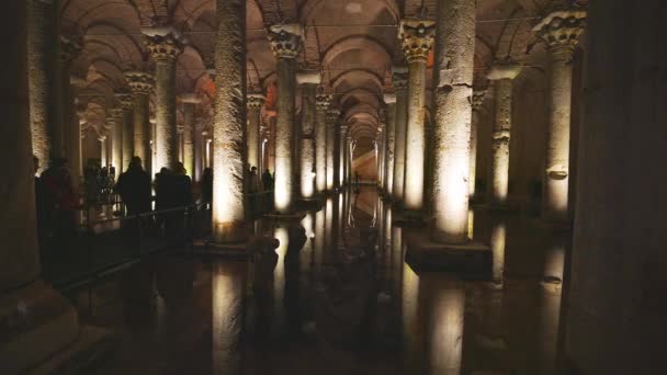 Istanbul Turkey November 2022 Interior Basilica Cistern Cisterna Basilica Largest — Stock Video