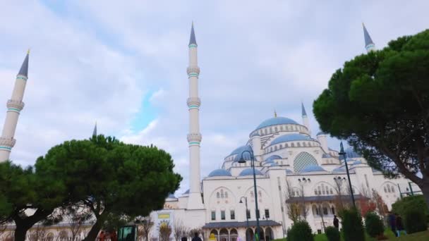 Stanbul Türkiye Kasım 2022 Camlica Camii Dışarıdan Görülüyor — Stok video